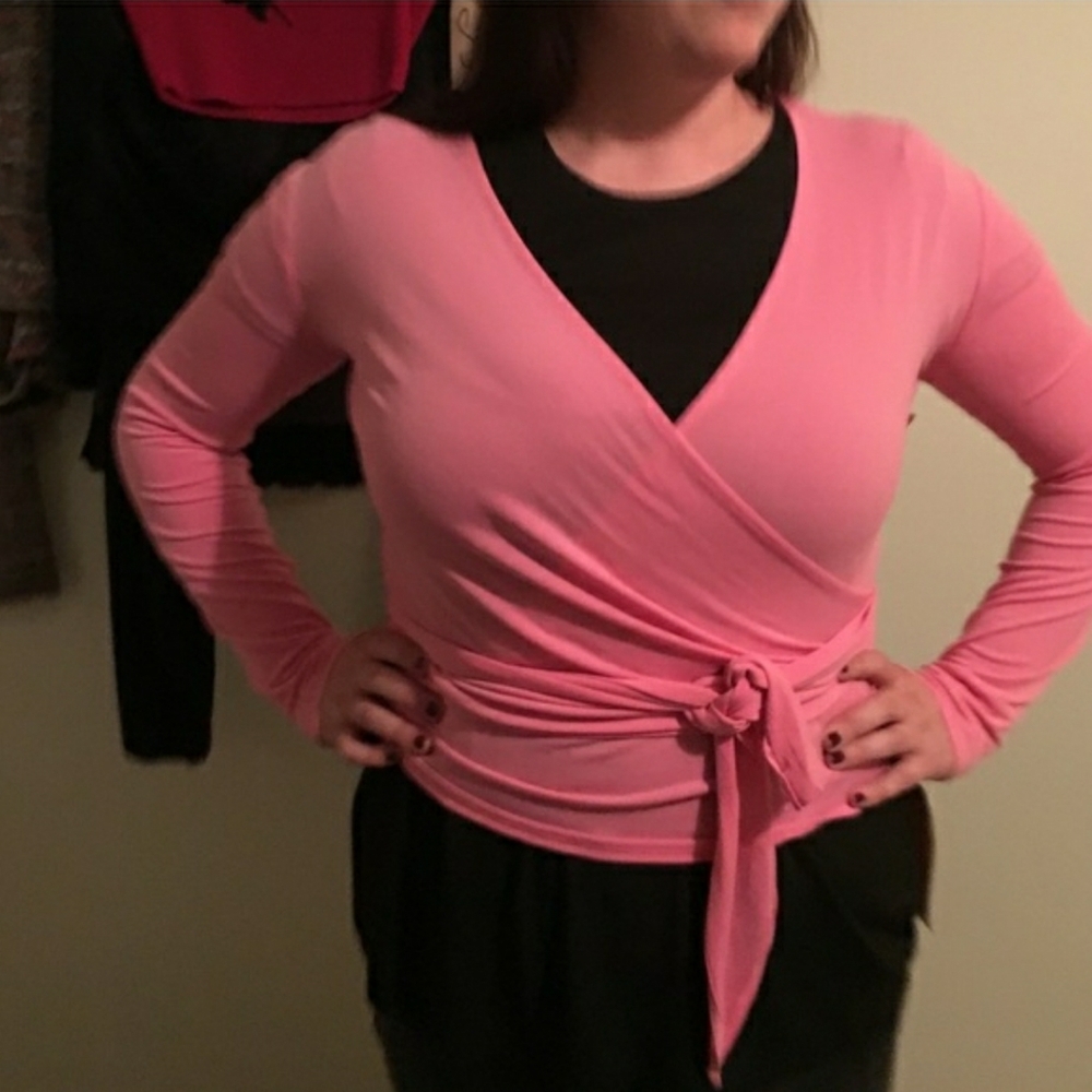 Stretchy wrap top cardigan